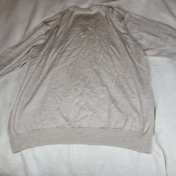 Black 1826 Brown Sweater Mens Beige Size XXL 100% Merino Wool Made Italy Winter - Picture 14 of 16